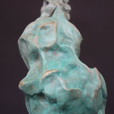 Détail patine blanche et vert de gris